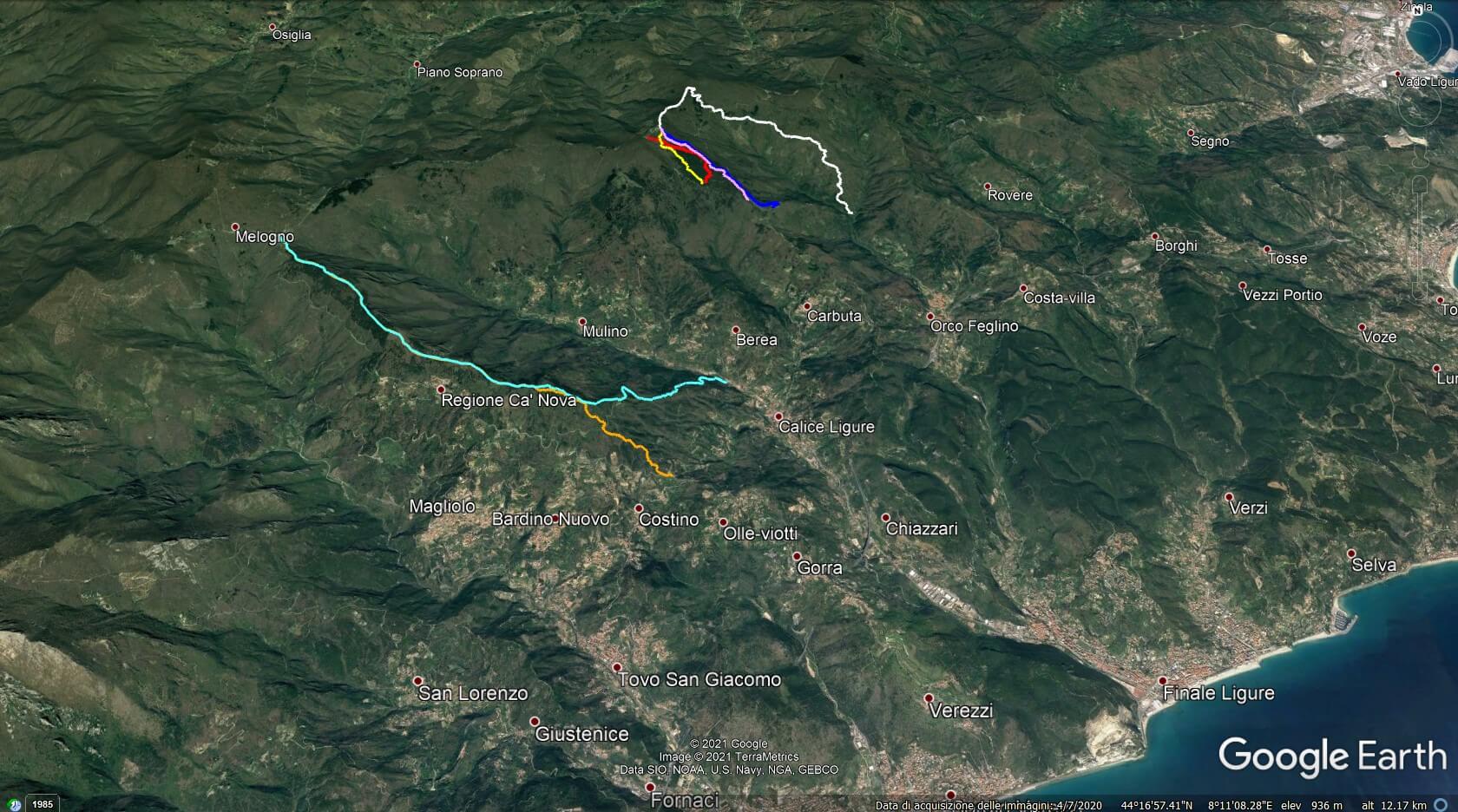 mappa interattiva trail finale ligure