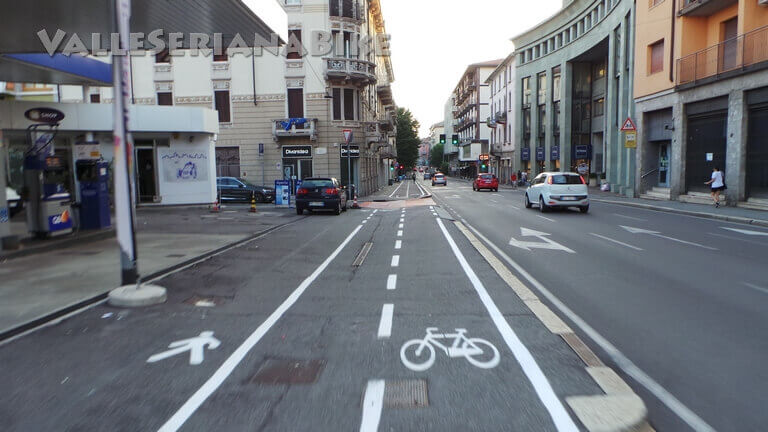 ciclabile nel centro - valle seriana bike