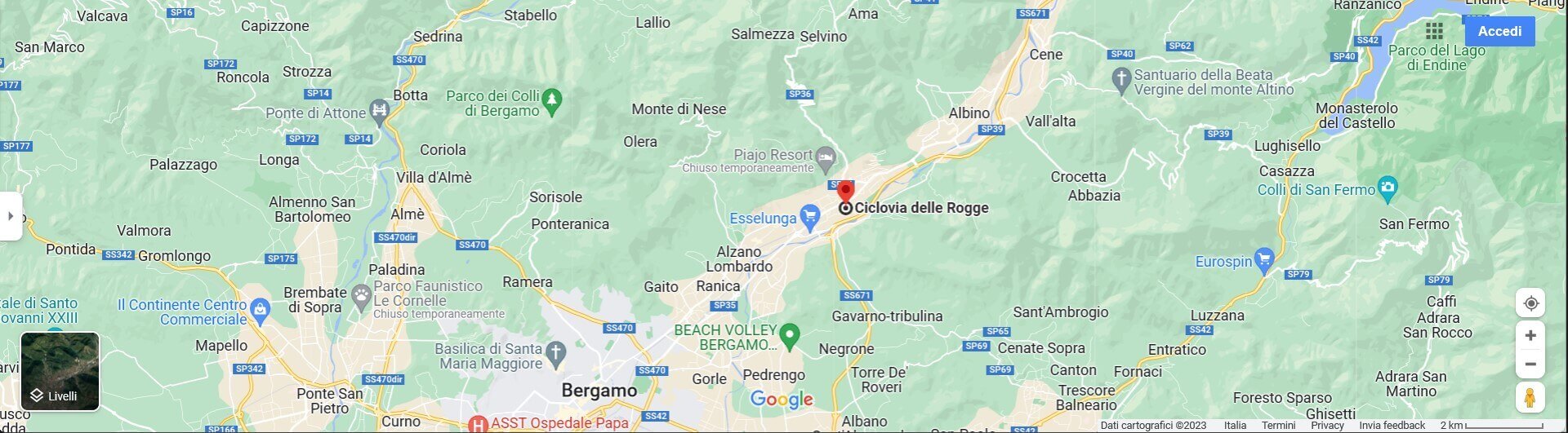 becco di Dossena - mappa partenza