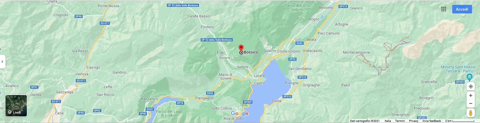 mtb bossico lungo - mappa partenza